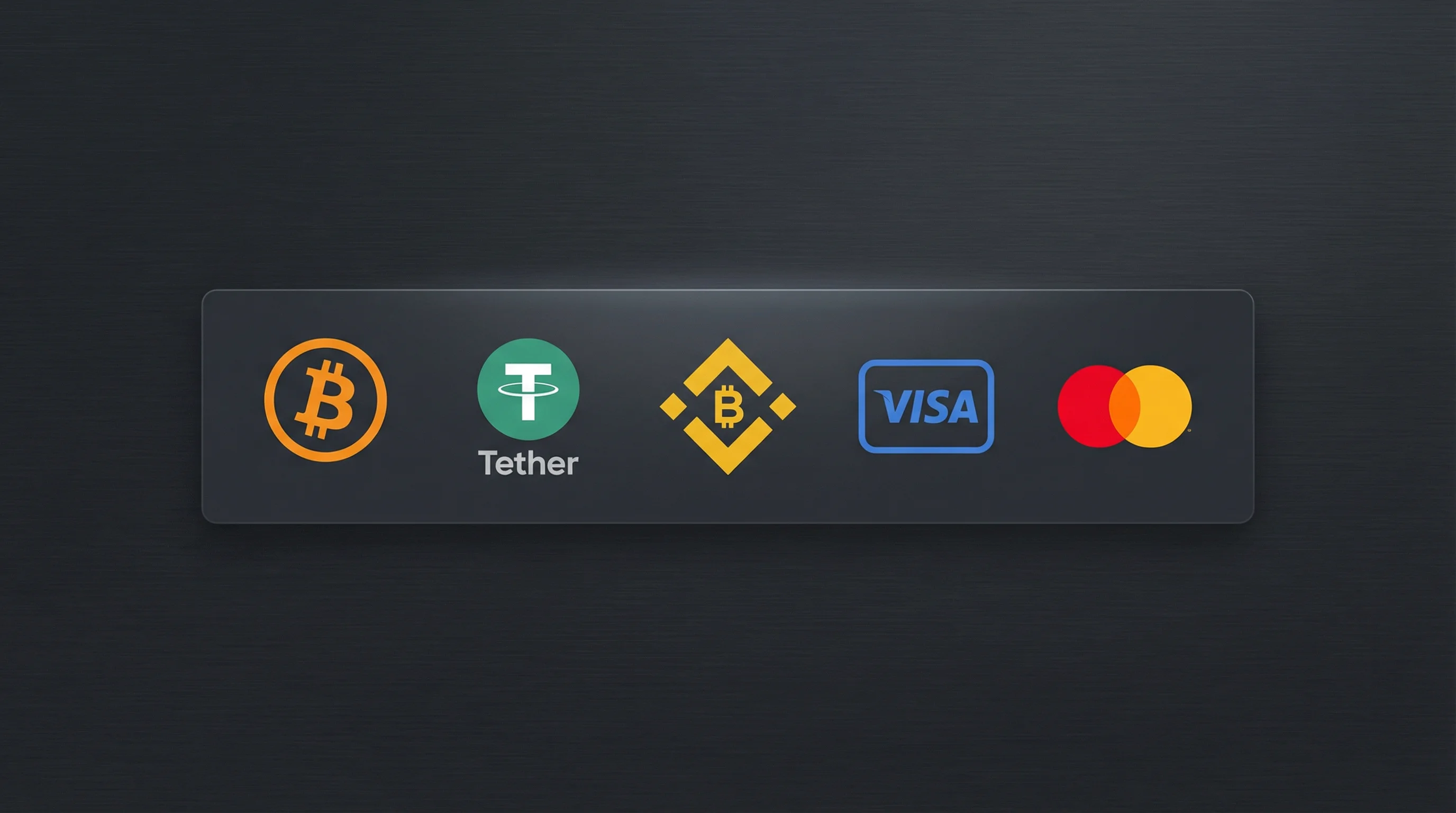 支持的支付方式图标包括币安比特币VISA万事达